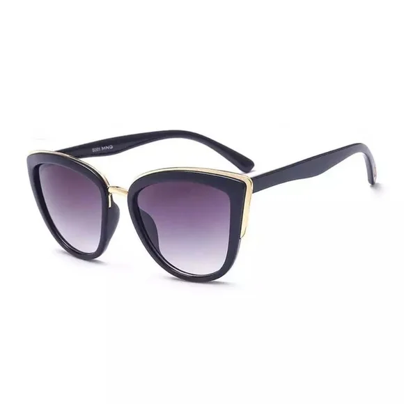 🍒 Black Leopard Retro Cat Eye 🐱 Sunglasses - Picture 7 of 14